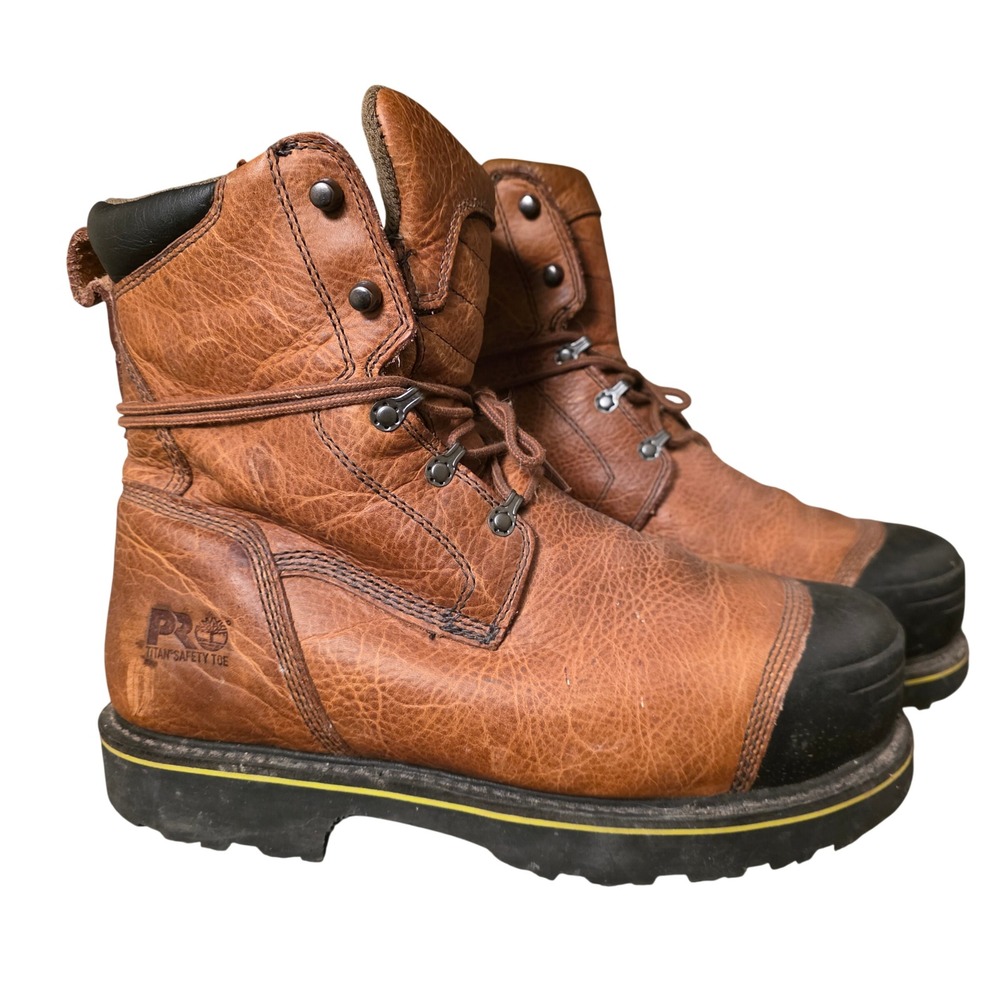 Timberland PRO Titan Safety Toe Brown Leather Work Boots 12W 99524 Smartwool Men